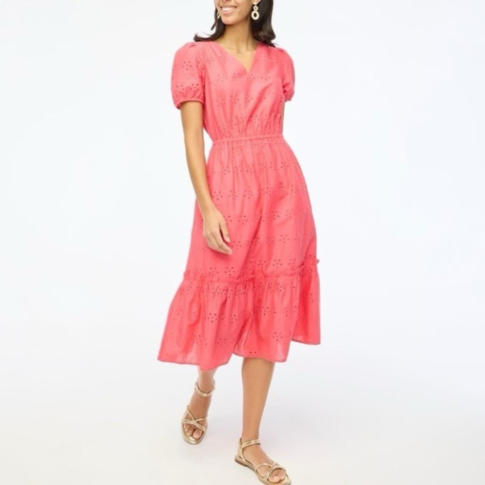 J. Crew Factory eyelet puff sleeve dress